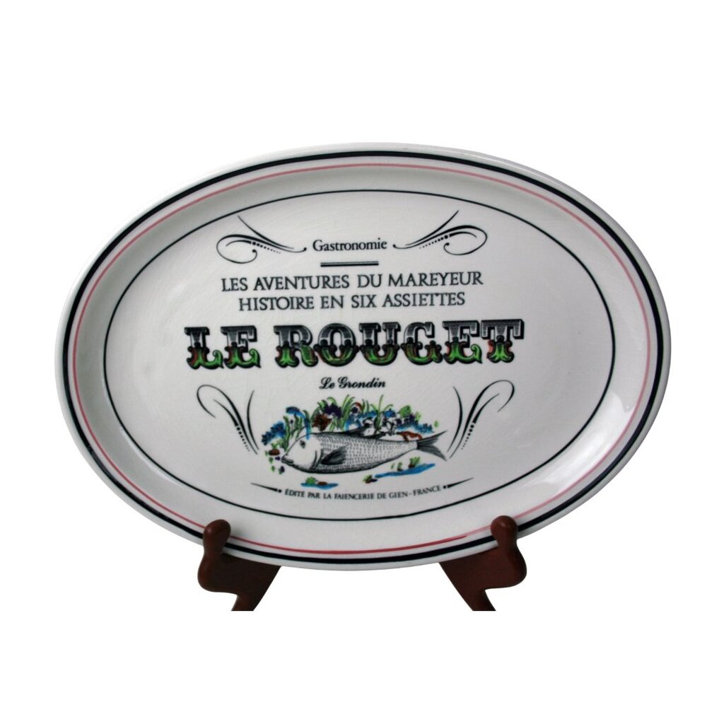 Set Of 6 Gien France "La Rascasse L'Aiglefin Le Thon Le Rouget La Barbue La Sard - Picture 7 of 12